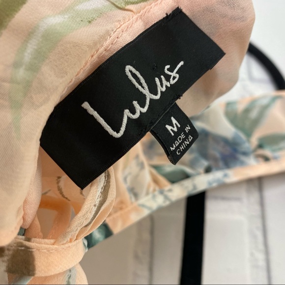 Lulu’s Sunrise Journey Blush Pink Floral Print Ruffled Lace-Up Dress - Picture 7 of 10